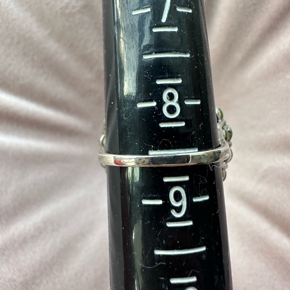 Beautiful Peridot Cluster Sterling Silver Cocktail Ring, Natural Gemstones - Picture 6 of 11